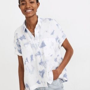 Madewell Lightspun Beachside Button Down Shirt Tie Dye Size XS